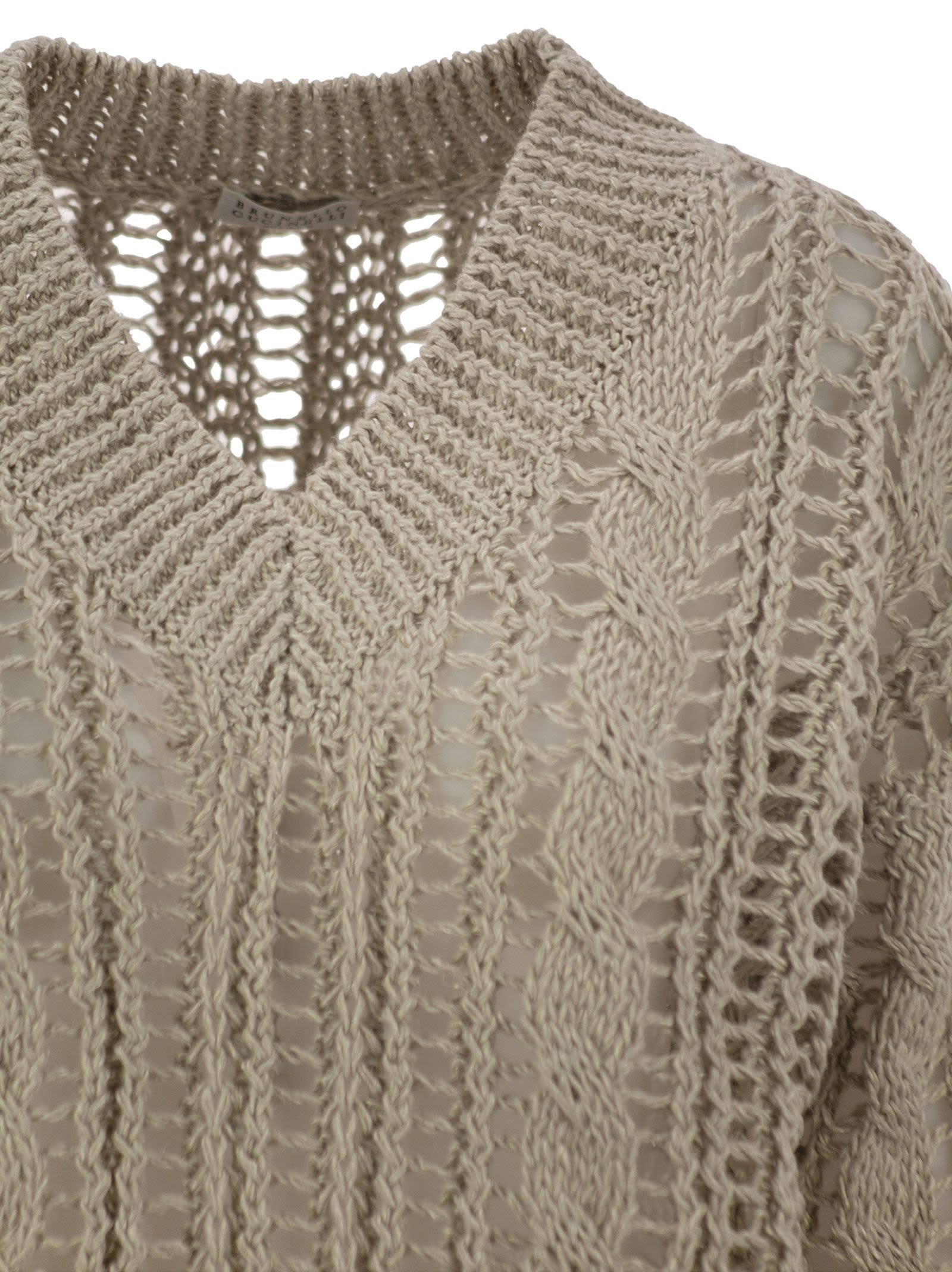 Brunello Cucinelli Women Cable &amp; Mesh Jute And Cotton Jersey