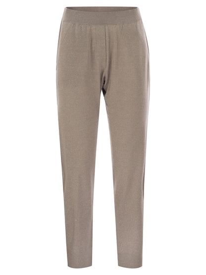 Brunello Cucinelli Women Sparkling Lightweight Cashmere And Silk Trousers by Luosophy