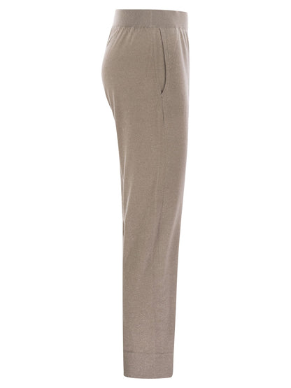 Brunello Cucinelli Women Sparkling Lightweight Cashmere And Silk Trousers by Luosophy
