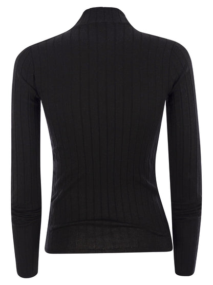 Brunello Cucinelli Women Lightweight Cashmere And Silk Broad Rib Sweater by Luosophy