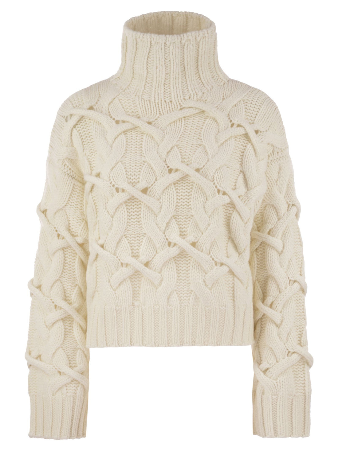 Brunello Cucinelli Women Braided High-Necked Cashmere Sweater by Luosophy