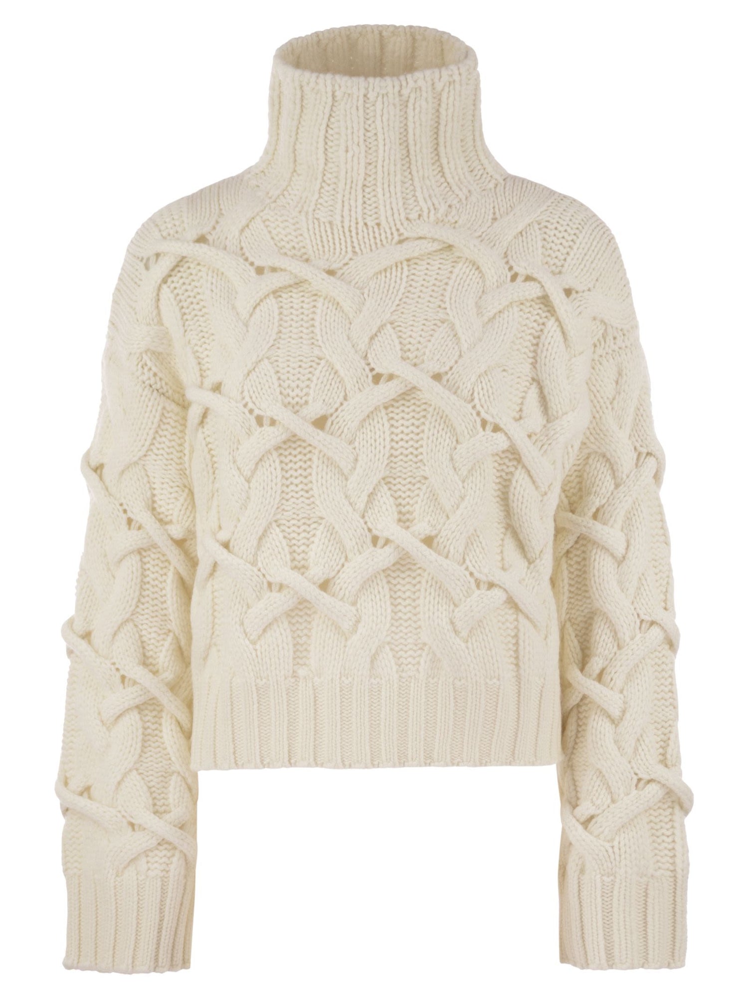 Brunello Cucinelli Women Braided High-Necked Cashmere Sweater by Luosophy