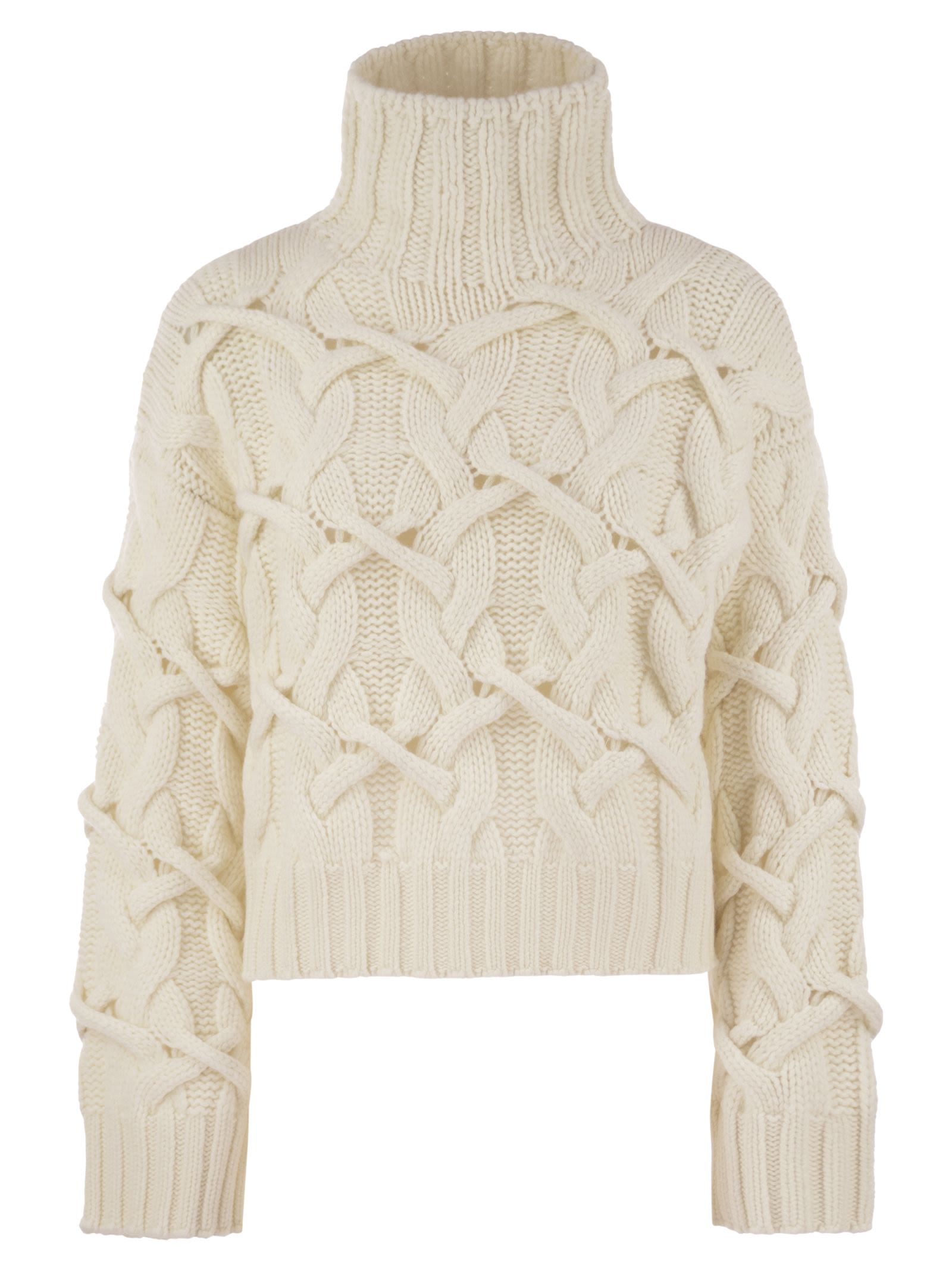 Brunello Cucinelli Women Braided High-Necked Cashmere Sweater by Luosophy