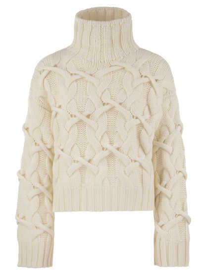 Brunello Cucinelli Women Braided High-Necked Cashmere Sweater by Luosophy