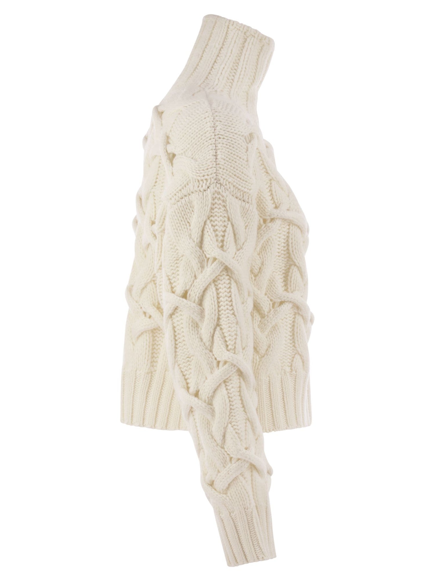 Brunello Cucinelli Women Braided High-Necked Cashmere Sweater by Luosophy