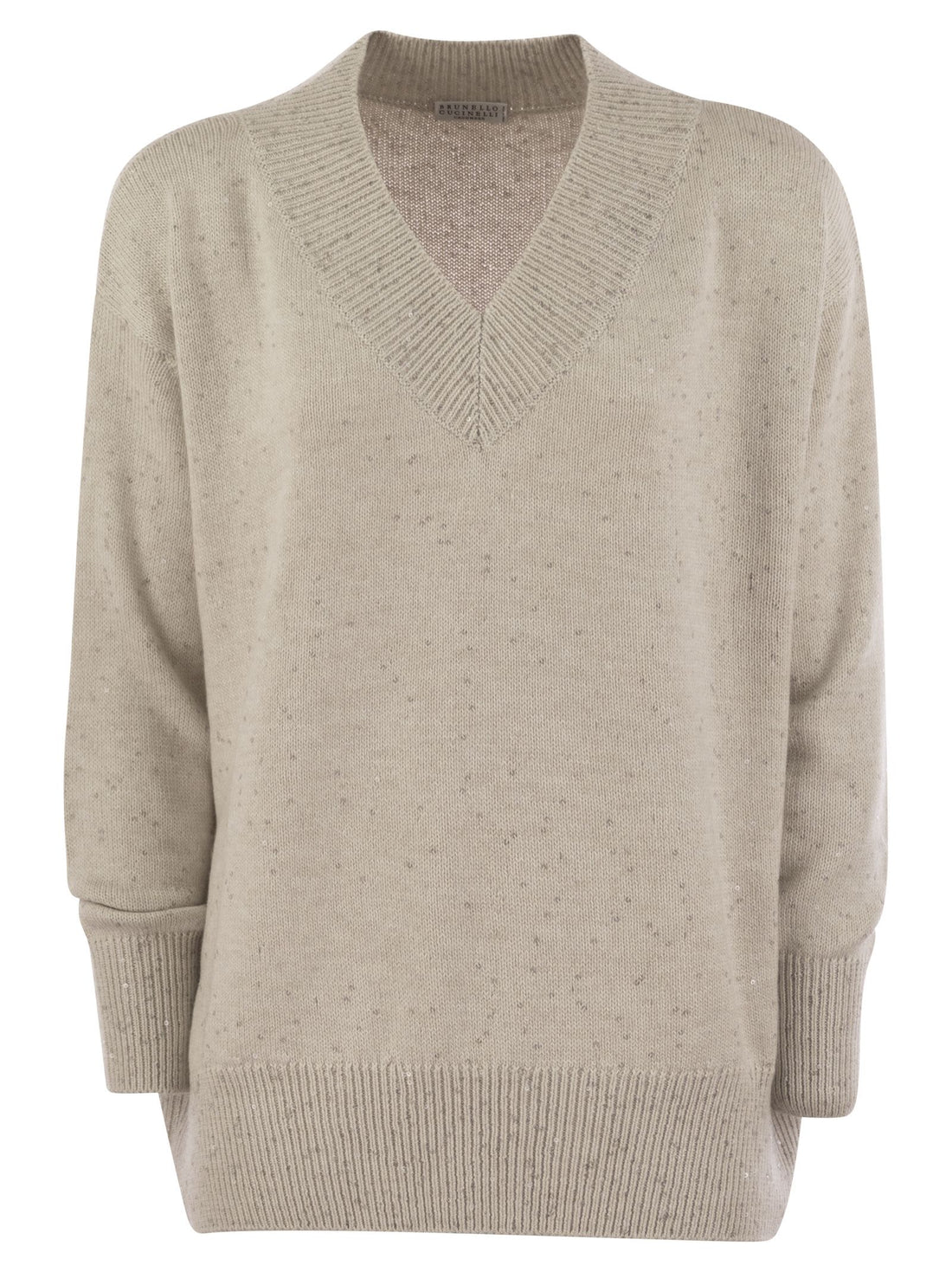 Brunello Cucinelli Women Cashmere And Silk Sweater With Micro Sequins by Luosophy