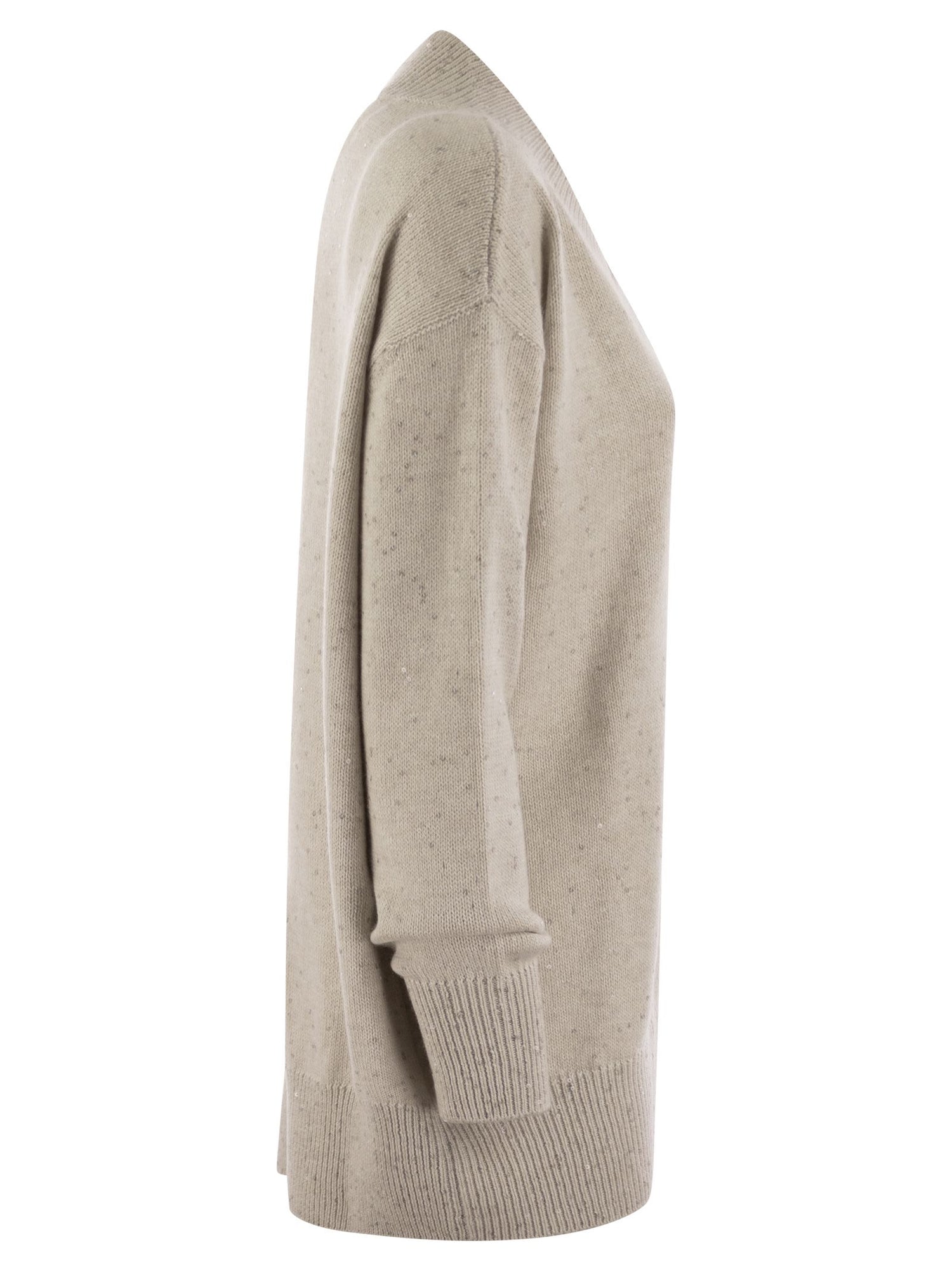 Brunello Cucinelli Women Cashmere And Silk Sweater With Micro Sequins by Luosophy