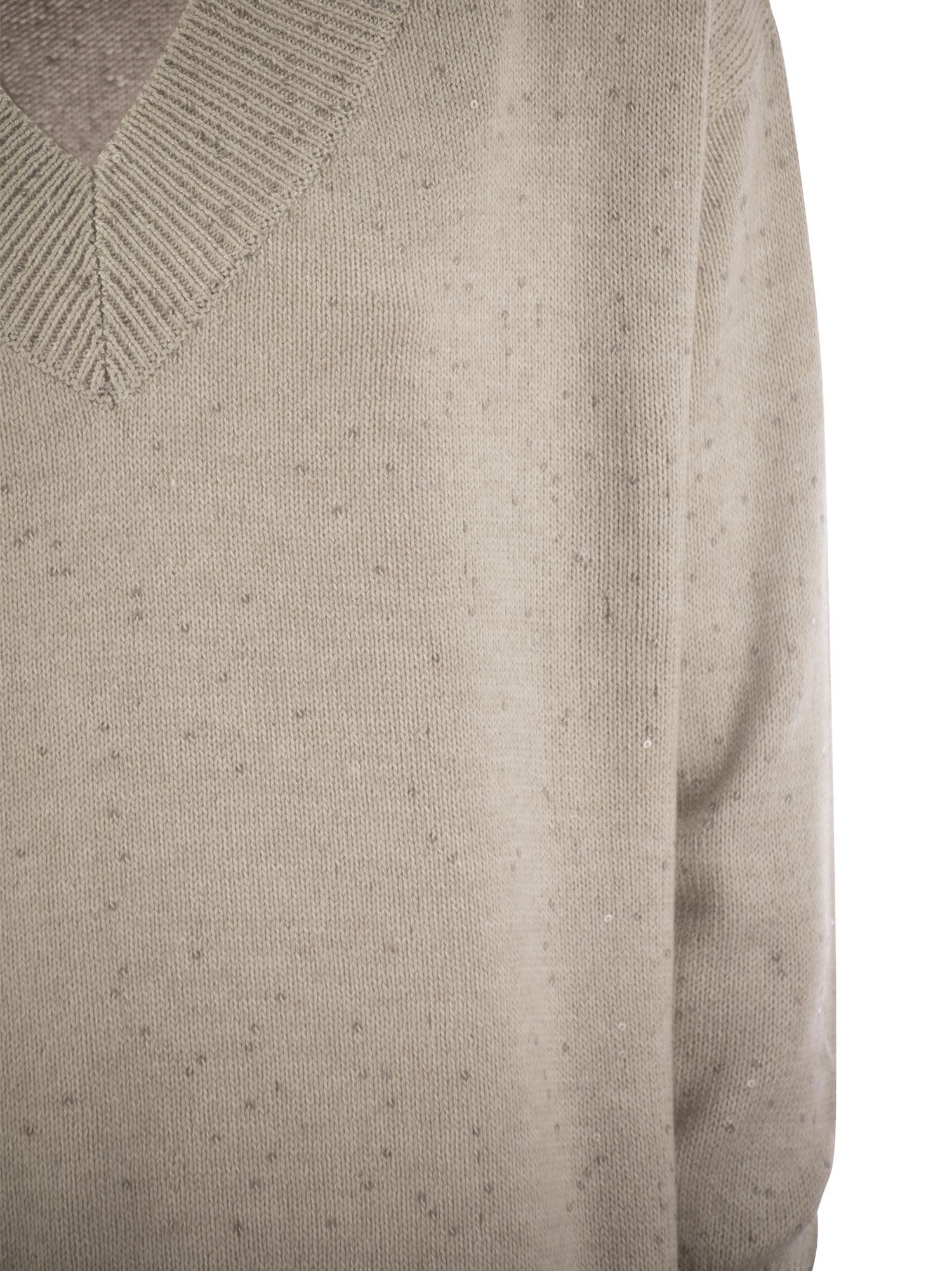 Brunello Cucinelli Women Cashmere And Silk Sweater With Micro Sequins by Luosophy