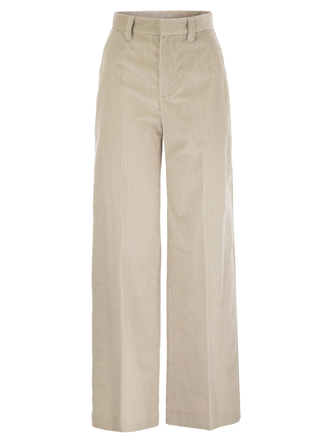 Brunello Cucinelli Women Fluid Corduroy Sartorial Track Trousers With Jewellery by Luosophy