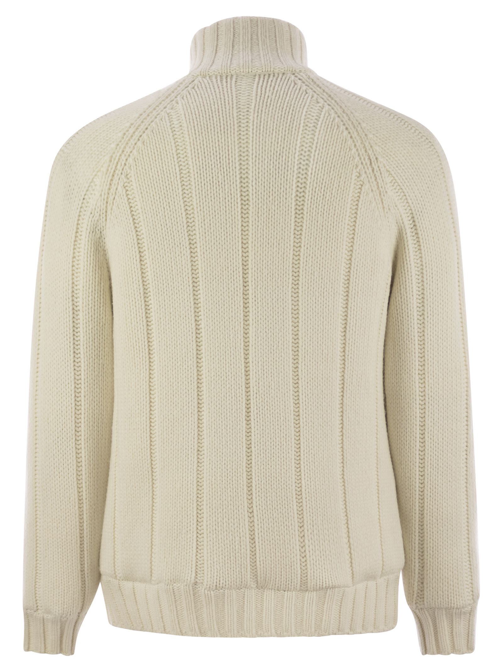 Brunello Cucinelli Men Cashmere Knit Down Jacket With Zip by Luosophy