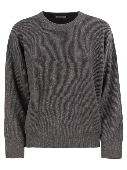 Brunello Cucinelli Women Cotton And Viscose Rib Sweater by Luosophy