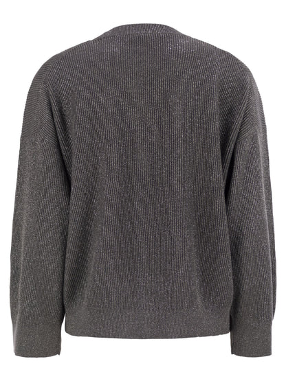 Brunello Cucinelli Women Cotton And Viscose Rib Sweater by Luosophy