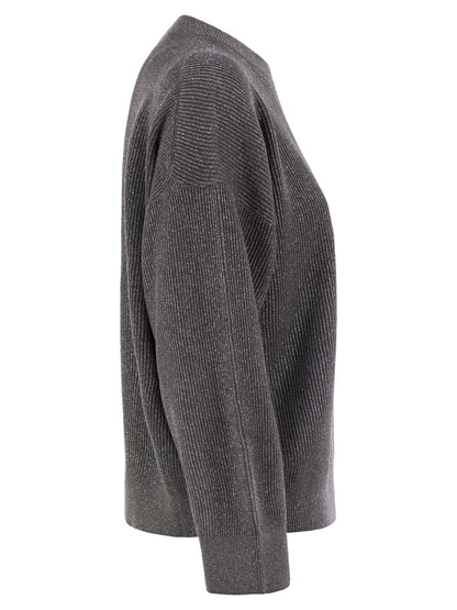 Brunello Cucinelli Women Cotton And Viscose Rib Sweater by Luosophy