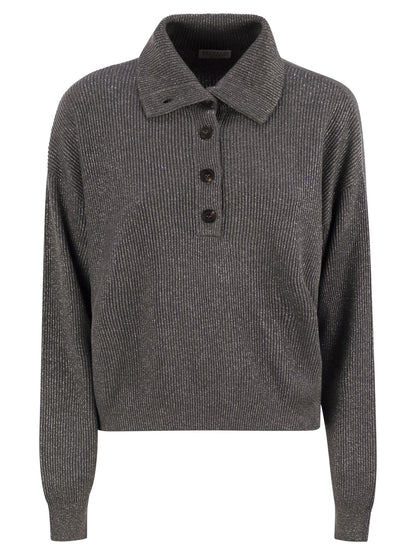 Brunello Cucinelli Women Cotton And Viscose Rib Knit High Collar by Luosophy