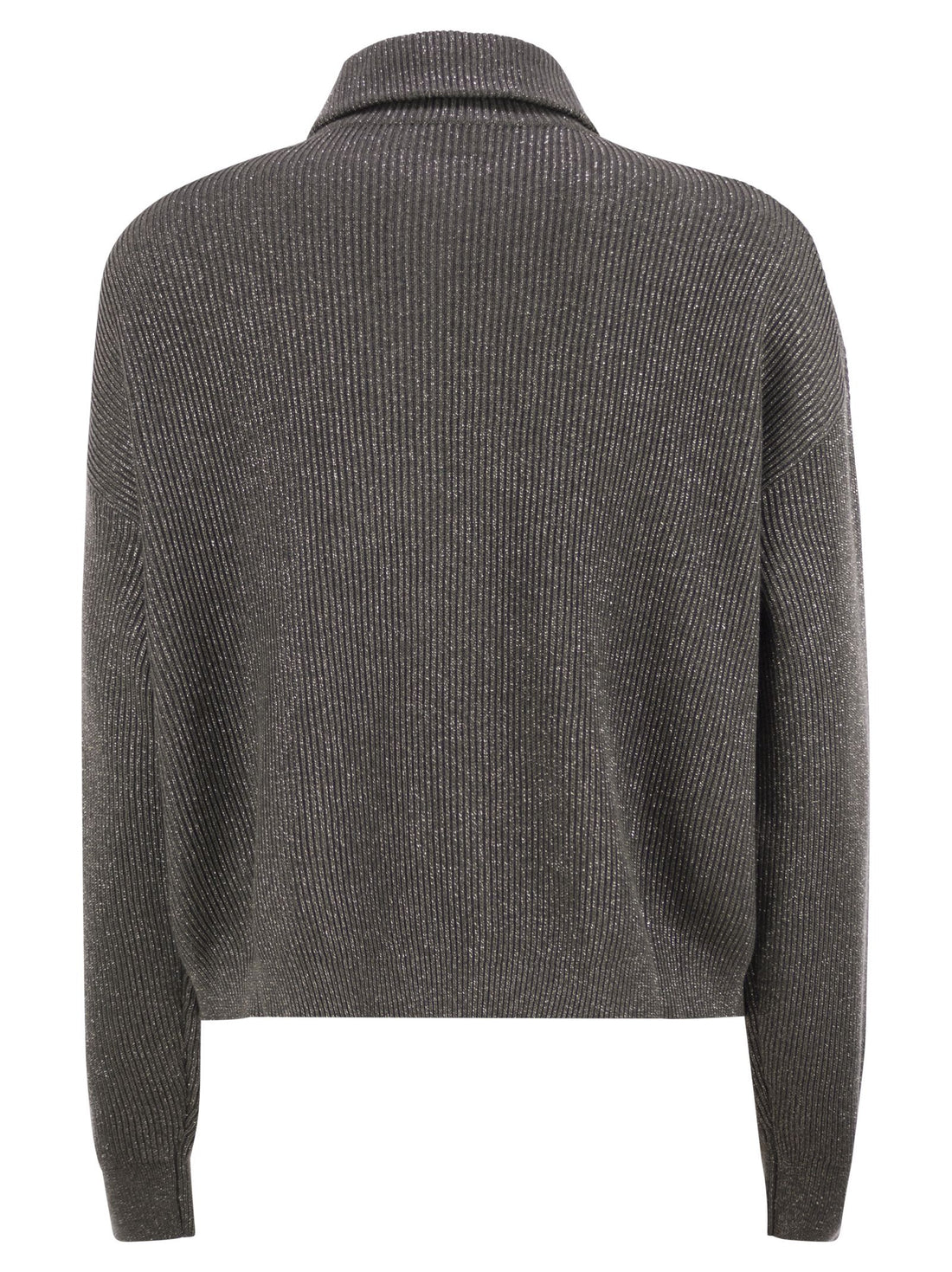 Brunello Cucinelli Women Cotton And Viscose Rib Knit High Collar by Luosophy