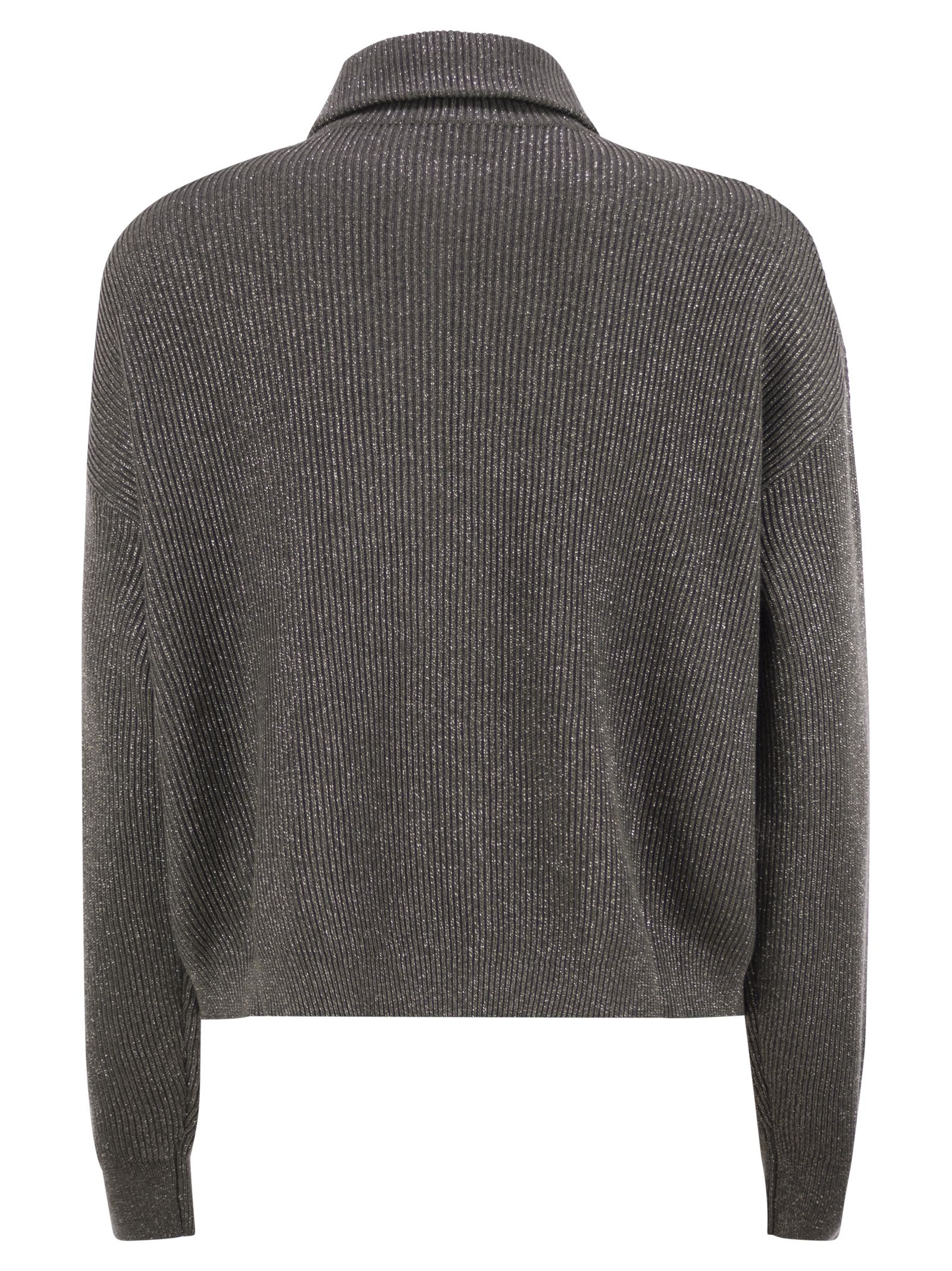 Brunello Cucinelli Women Cotton And Viscose Rib Knit High Collar by Luosophy