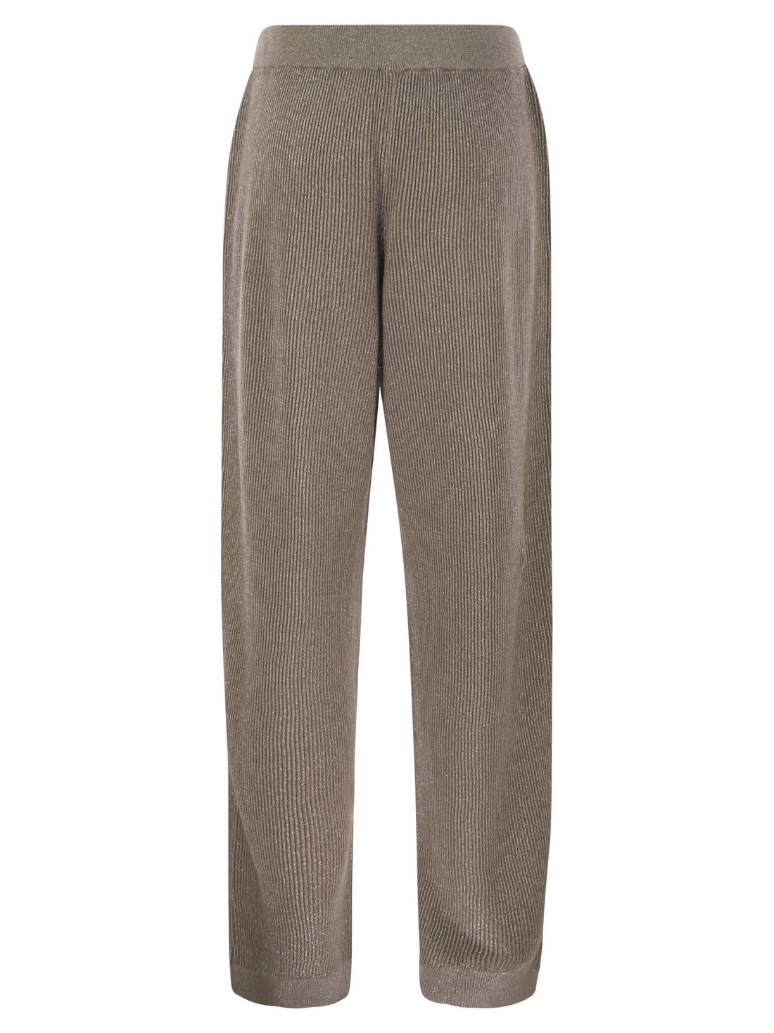 Brunello Cucinelli Women English Rib Cotton And Viscose Pants by Luosophy