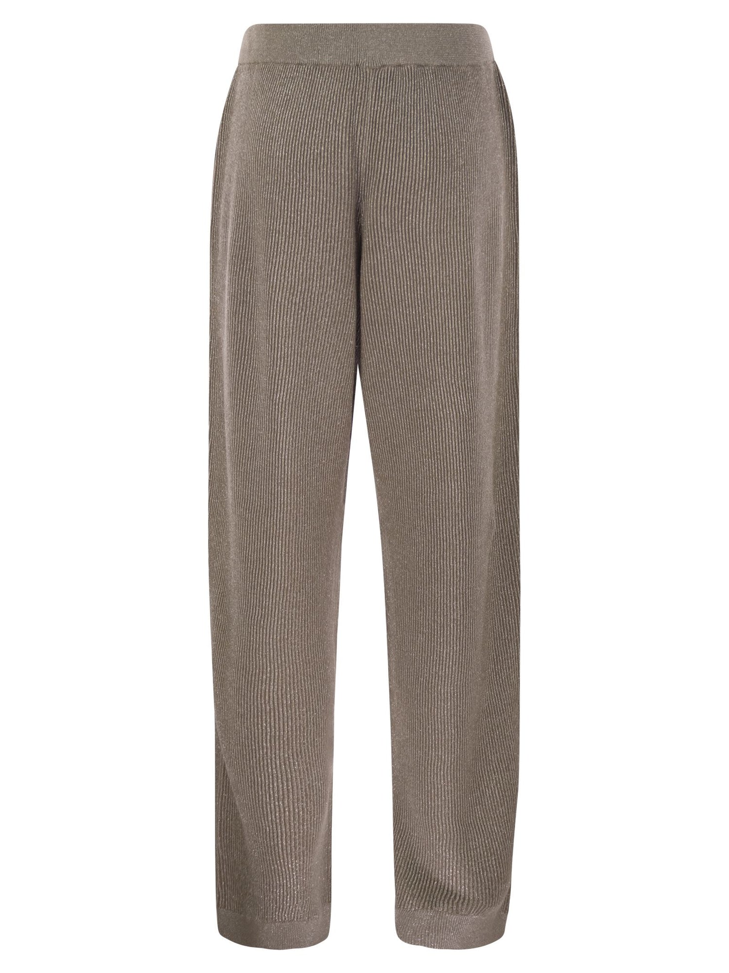 Brunello Cucinelli Women English Rib Cotton And Viscose Pants by Luosophy