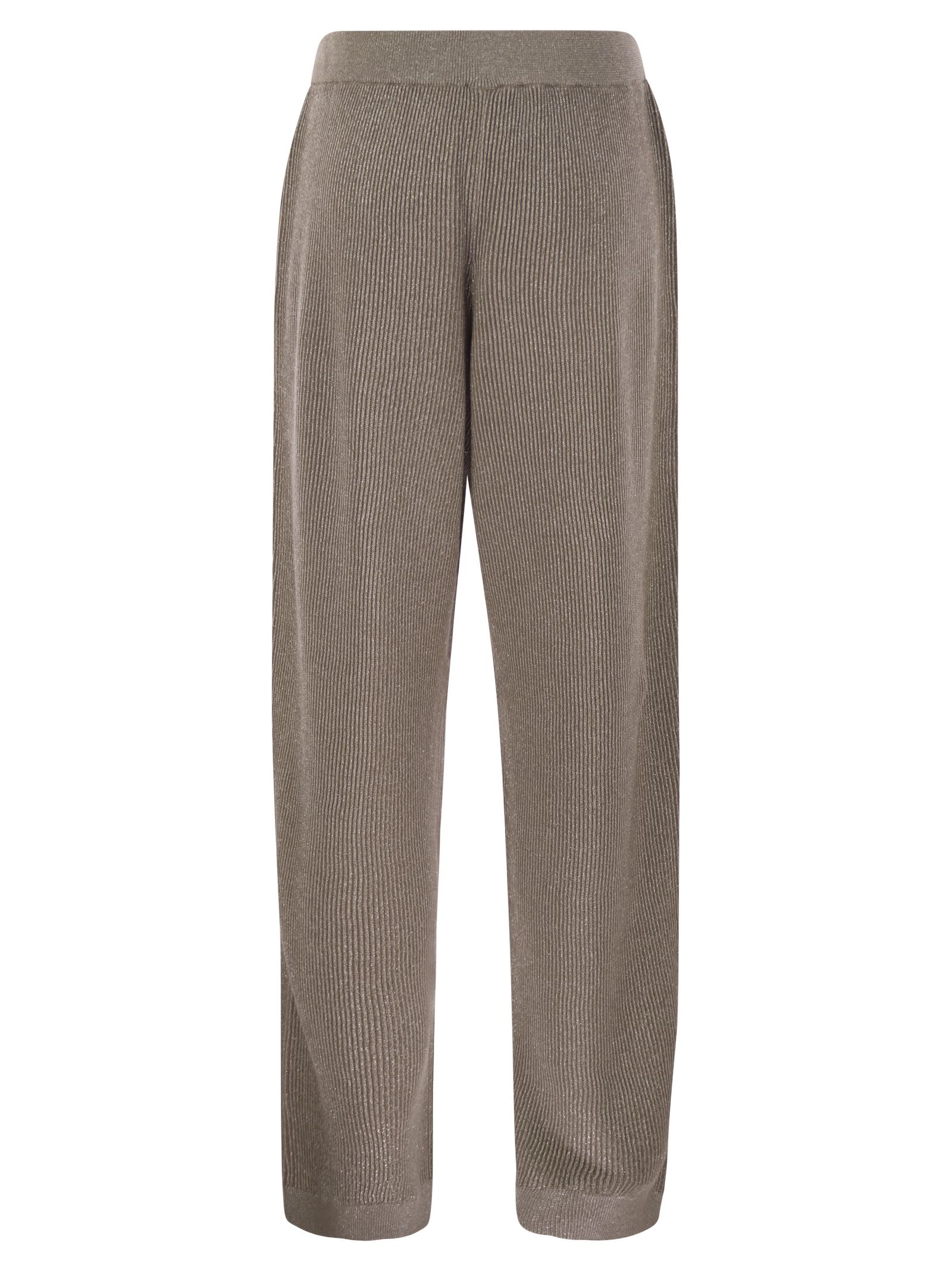 Brunello Cucinelli Women English Rib Cotton And Viscose Pants by Luosophy