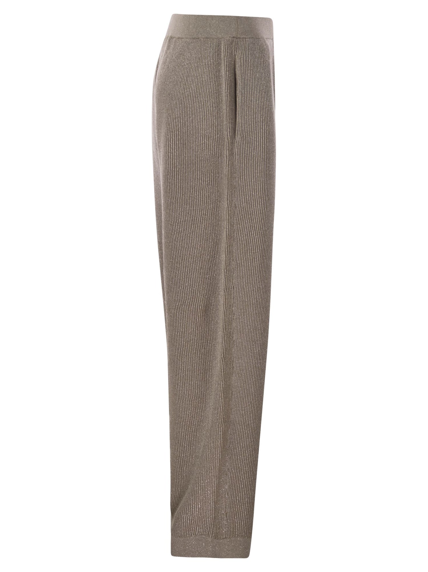 Brunello Cucinelli Women English Rib Cotton And Viscose Pants by Luosophy