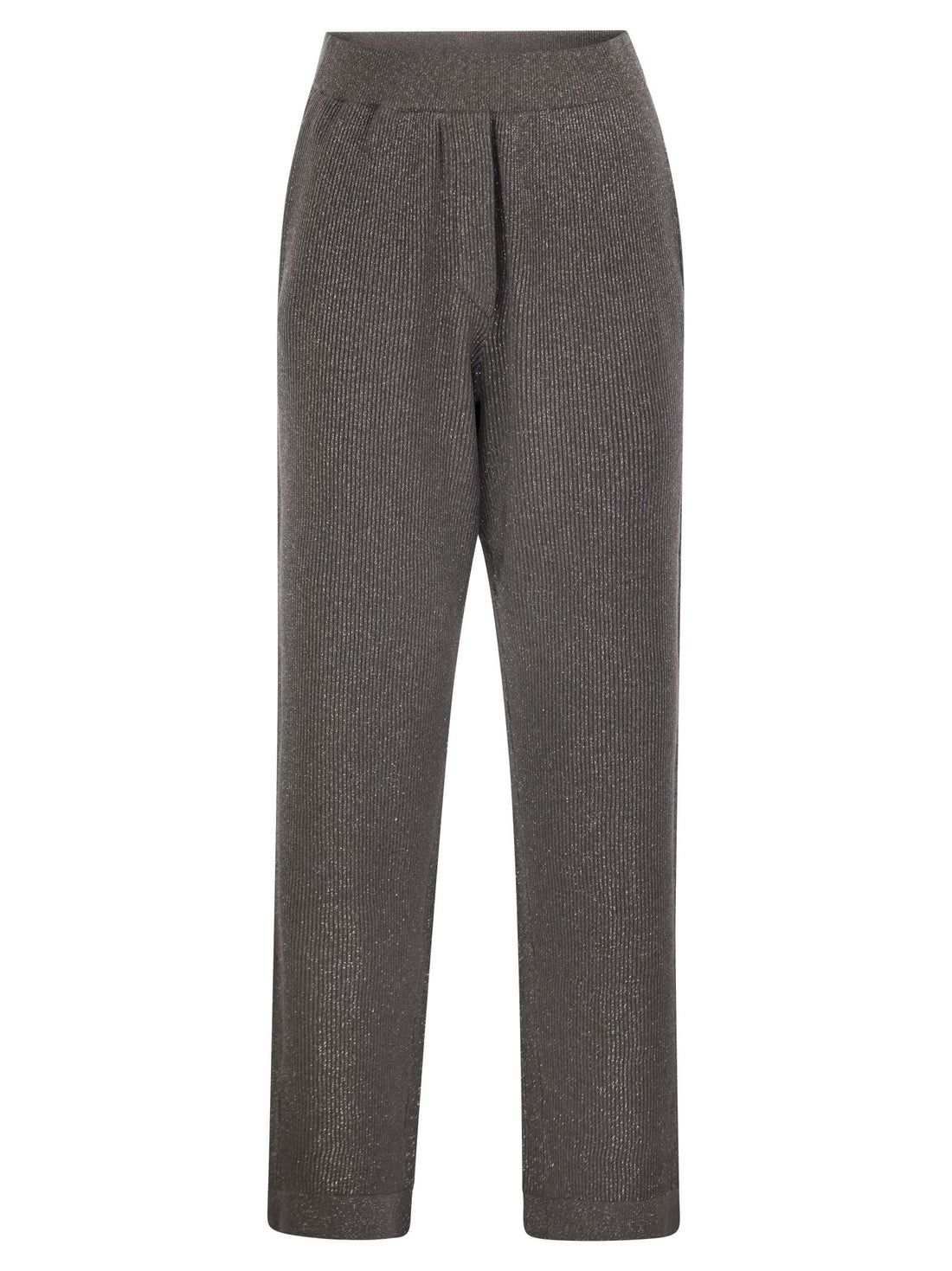 Brunello Cucinelli Women English Rib Cotton And Viscose Pants by Luosophy