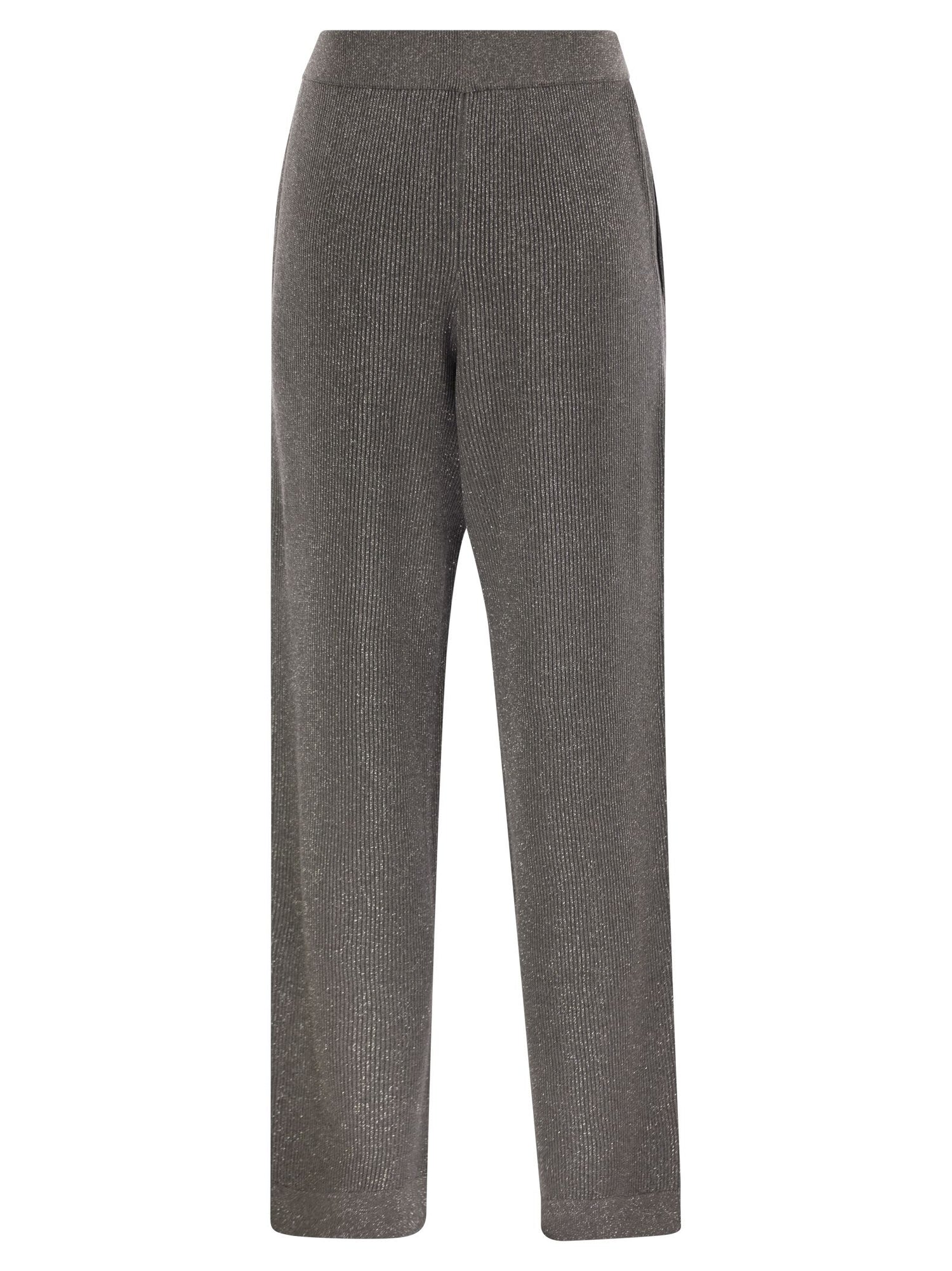 Brunello Cucinelli Women English Rib Cotton And Viscose Pants by Luosophy