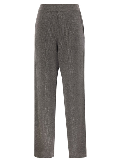 Brunello Cucinelli Women English Rib Cotton And Viscose Pants by Luosophy