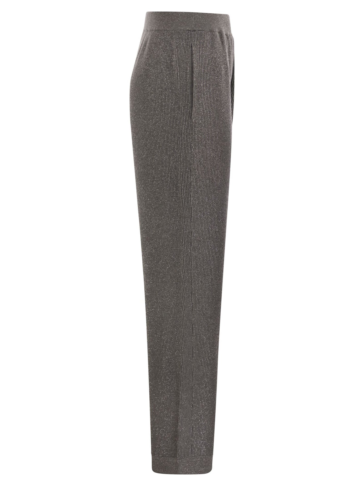 Brunello Cucinelli Women English Rib Cotton And Viscose Pants by Luosophy