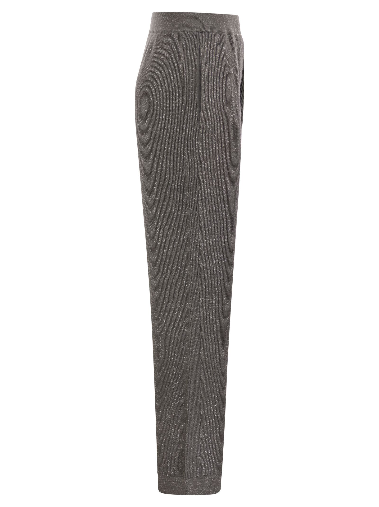 Brunello Cucinelli Women English Rib Cotton And Viscose Pants by Luosophy
