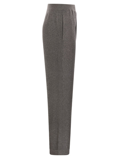 Brunello Cucinelli Women English Rib Cotton And Viscose Pants by Luosophy