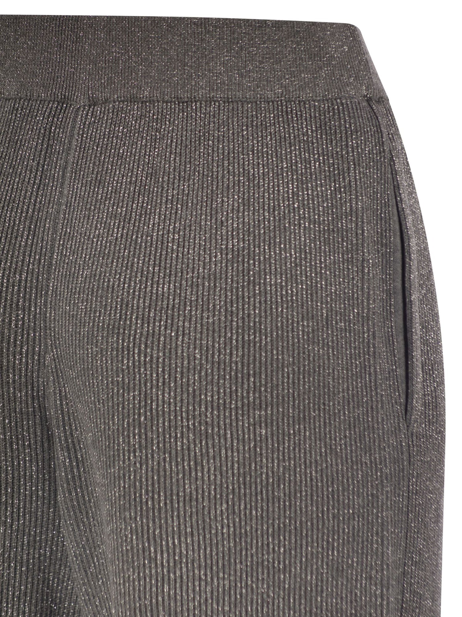Brunello Cucinelli Women English Rib Cotton And Viscose Pants by Luosophy