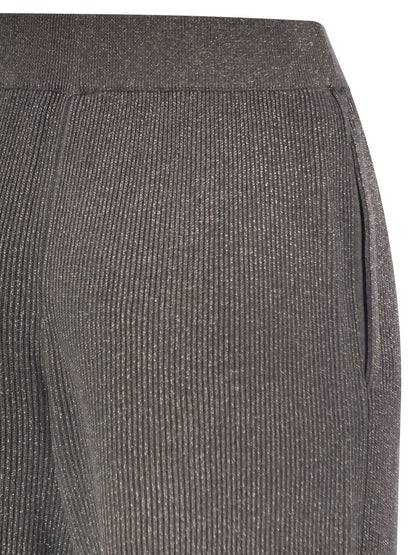 Brunello Cucinelli Women English Rib Cotton And Viscose Pants by Luosophy