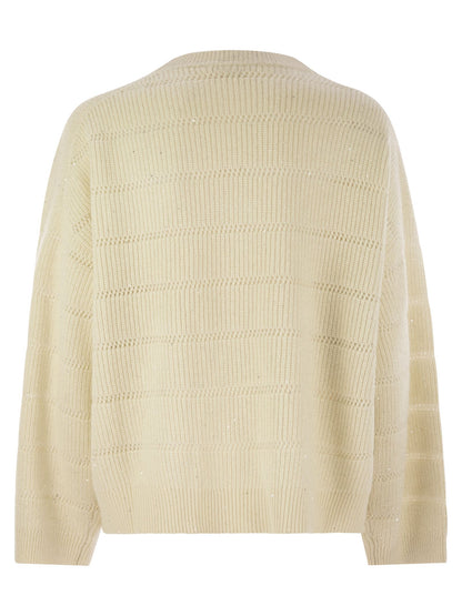 Brunello Cucinelli Women Cashmere And Wool Crew-Neck Sweater by Luosophy
