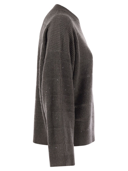 Brunello Cucinelli Women Cashmere And Wool Crew-Neck Sweater by Luosophy