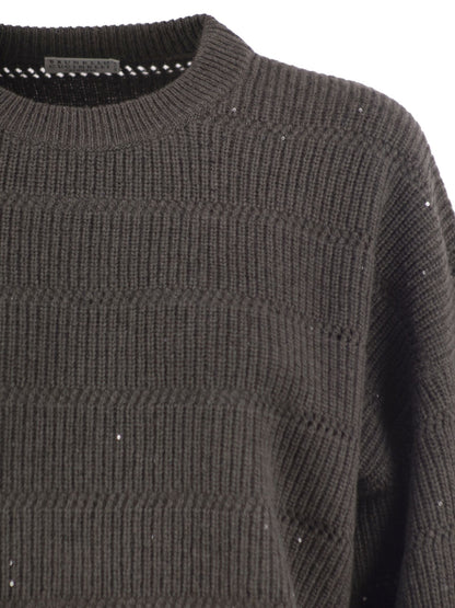 Brunello Cucinelli Women Cashmere And Wool Crew-Neck Sweater by Luosophy