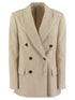 Brunello Cucinelli Women Viscose And Cotton Corduroy Jacket With Necklace by Luosophy