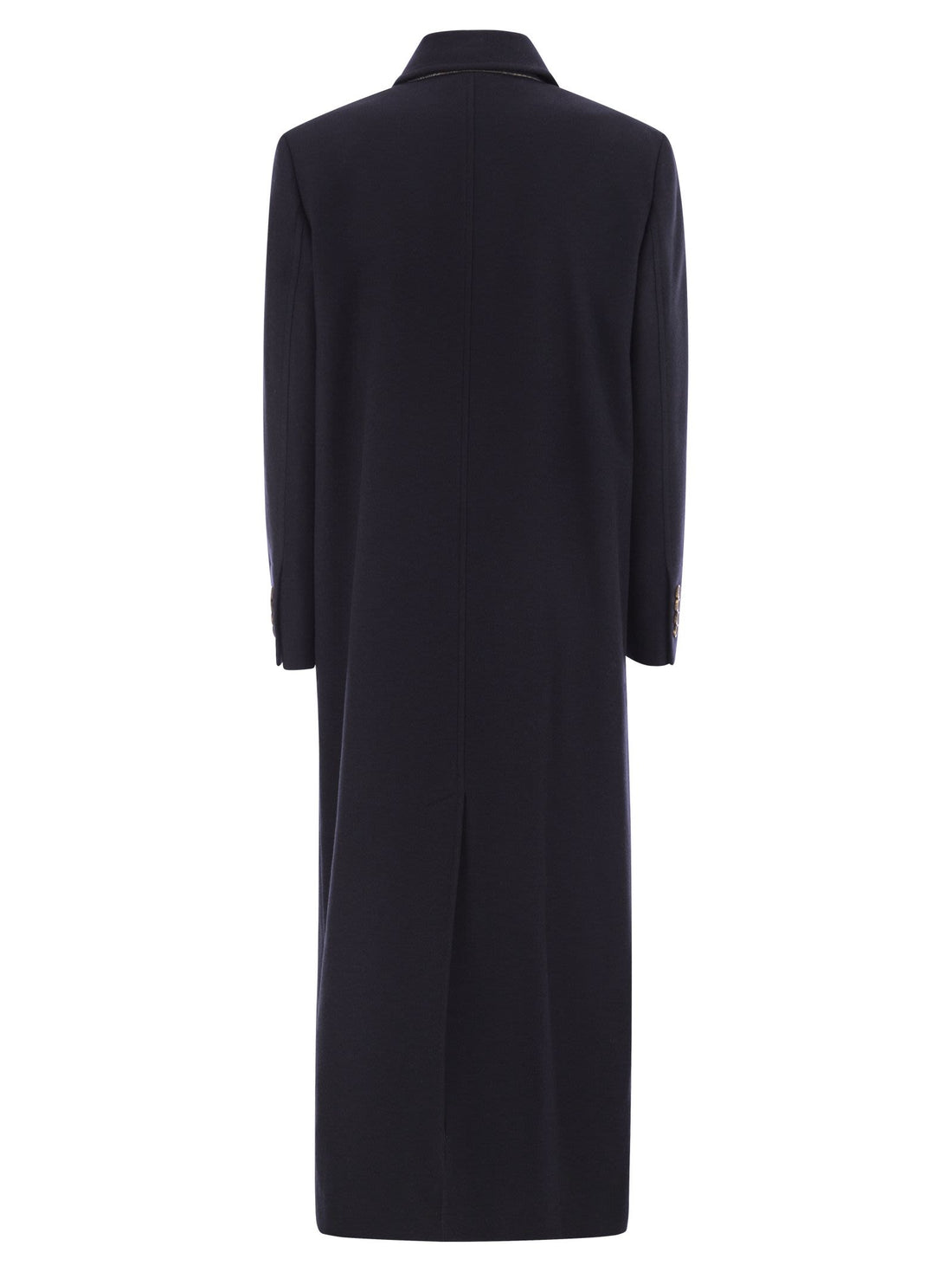 Brunello Cucinelli Women Long Wool Coat With Jewellery by Luosophy