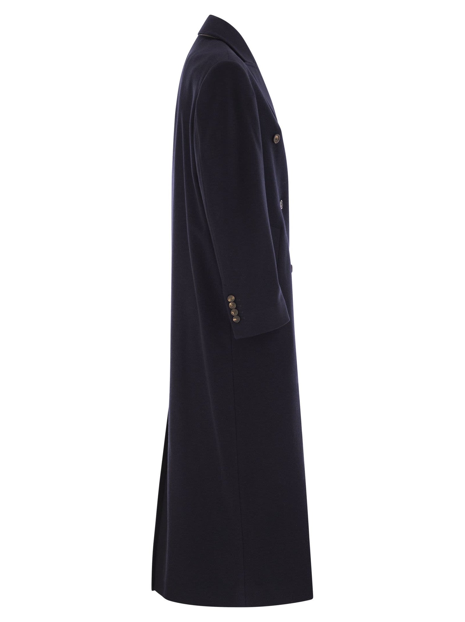 Brunello Cucinelli Women Long Wool Coat With Jewellery by Luosophy