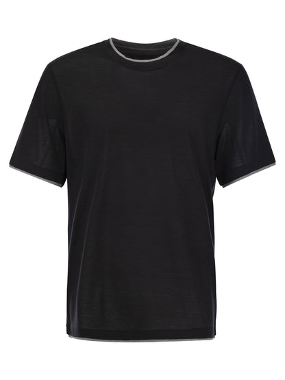 Brunello Cucinelli Men Silk And Cotton T-Shirt by Luosophy