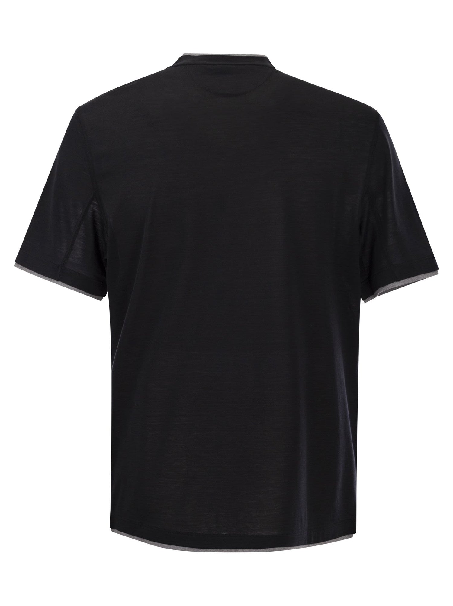Brunello Cucinelli Men Silk And Cotton T-Shirt by Luosophy