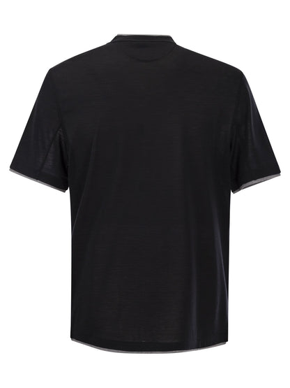 Brunello Cucinelli Men Silk And Cotton T-Shirt by Luosophy