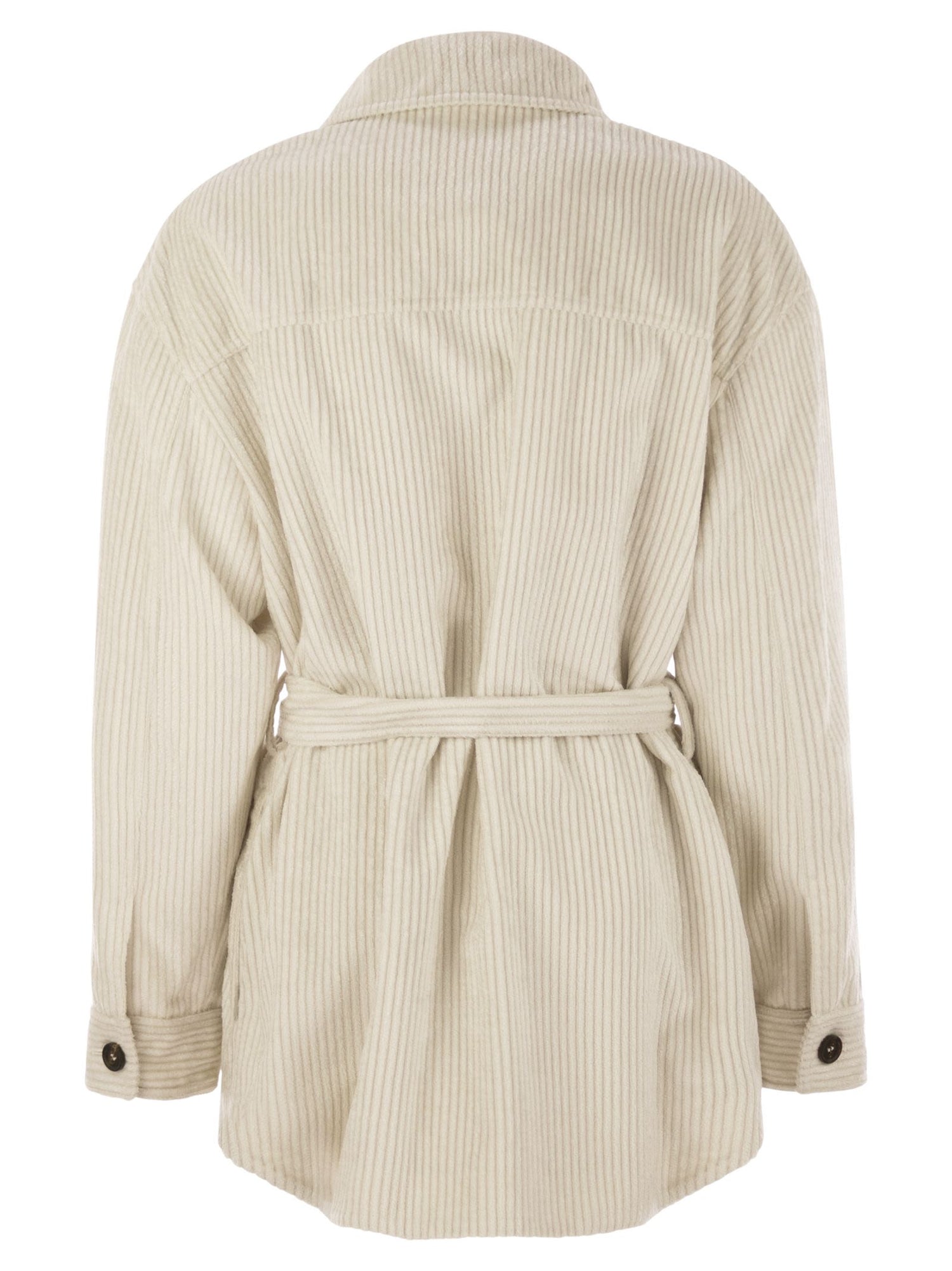 Brunello Cucinelli Women Corduroy Safari-Style Jacket With Jewellery by Luosophy