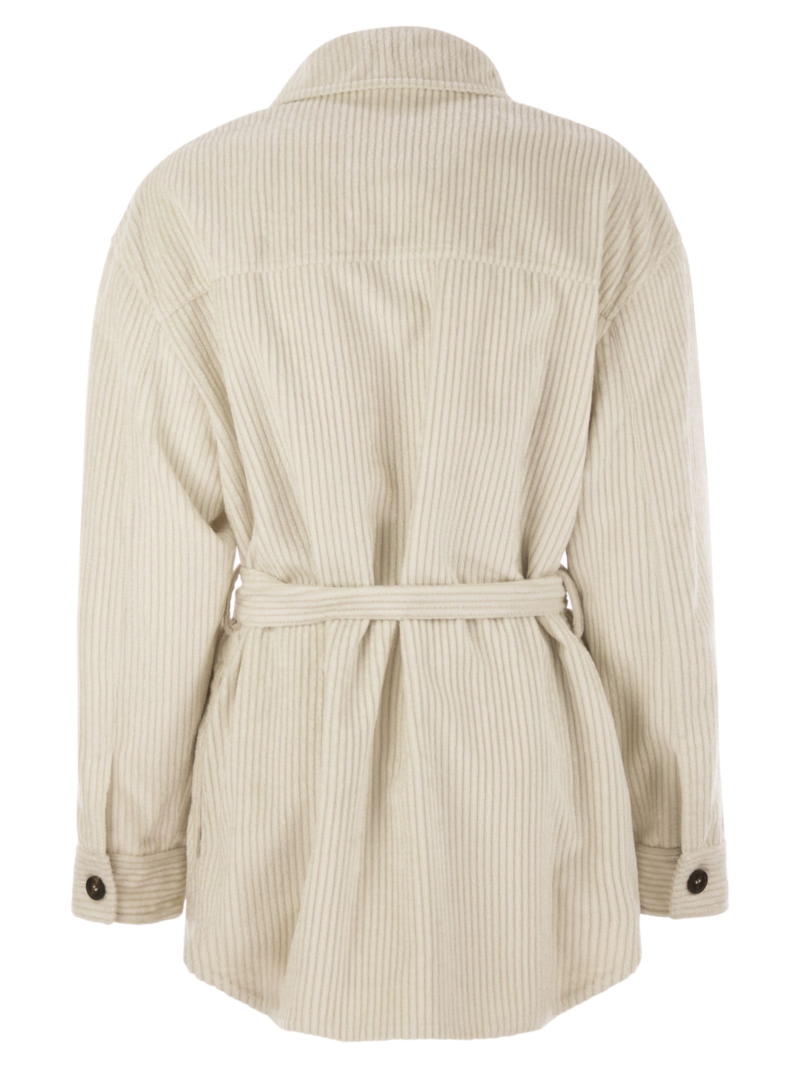 Brunello Cucinelli Women Corduroy Safari-Style Jacket With Jewellery by Luosophy
