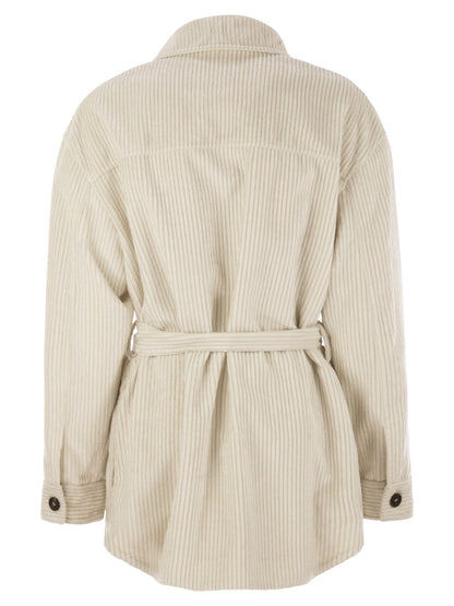 Brunello Cucinelli Women Corduroy Safari-Style Jacket With Jewellery by Luosophy