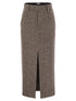 Brunello Cucinelli Women Sartorial Pencil Skirt In Diagonal Mélange Of Virgin Wool And Silk With Moniline by Luosophy