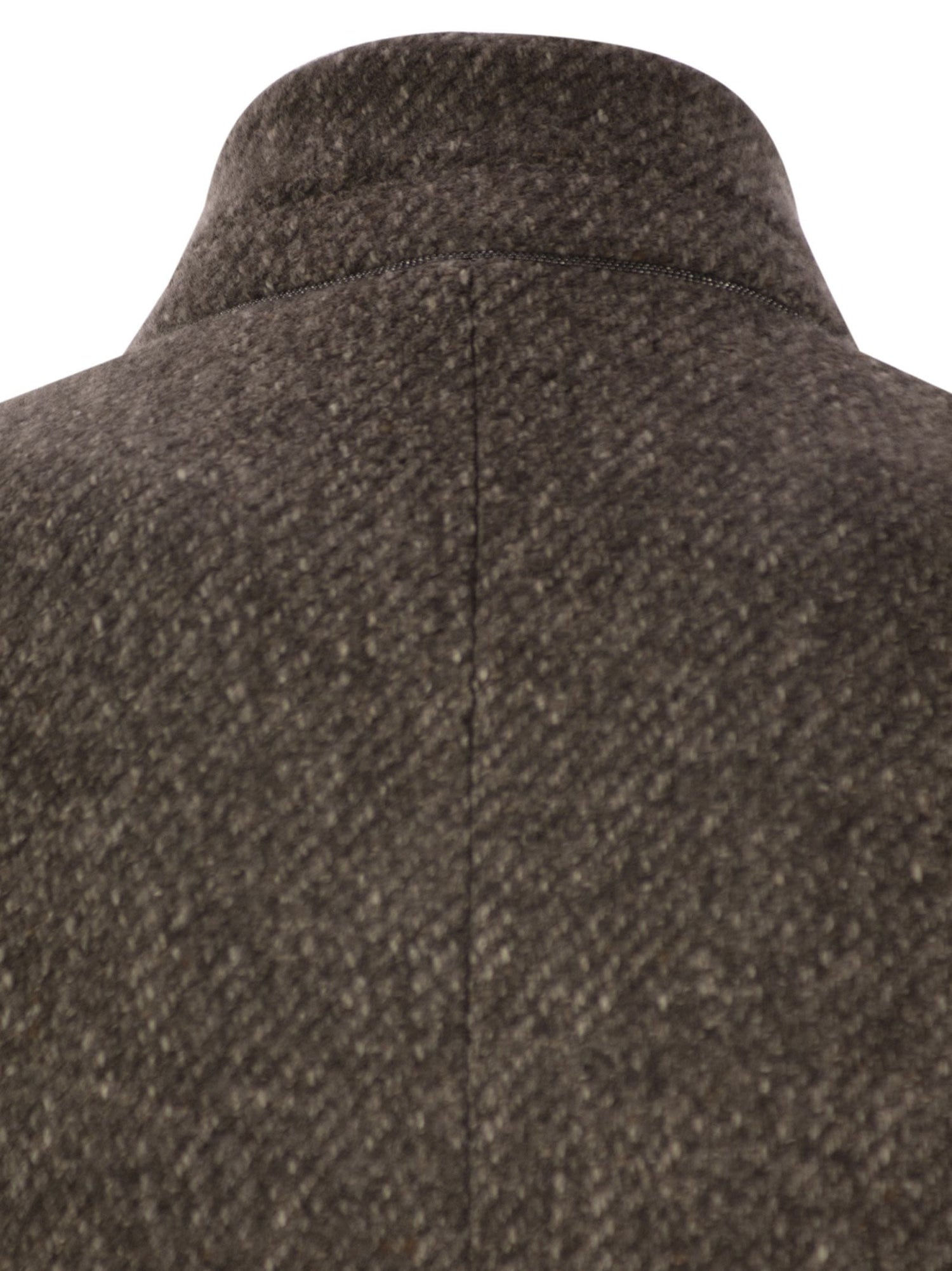 Brunello Cucinelli Women Wool And Cashmere Diagonal Mélange Coat With Belt And Necklace by Luosophy