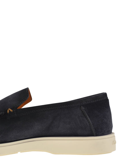 Santoni Men Suede Moccasin by Luosophy