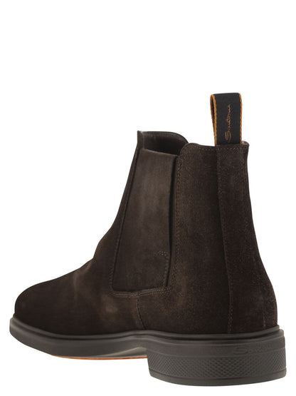 Santoni Men Easy Suede Ankle Boot by Luosophy