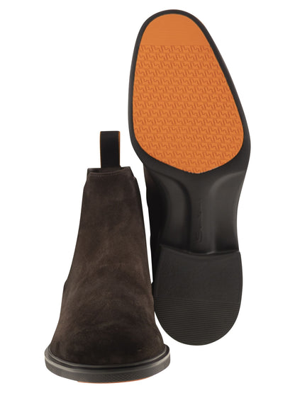 Santoni Men Easy Suede Ankle Boot by Luosophy