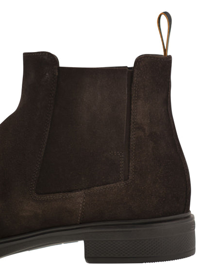 Santoni Men Easy Suede Ankle Boot by Luosophy
